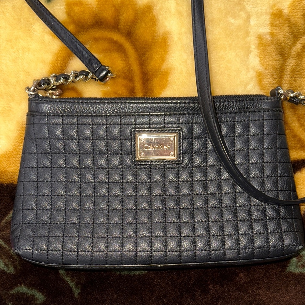 Calvin Klein Black Quilted Crossbody Bag